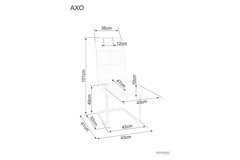 СОбеденный стул SIGNAL AXO BREGO 77 - оливковый фото №2