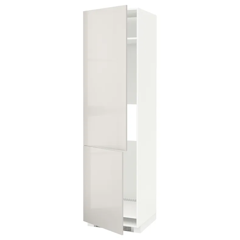 IKEA METOD МЕТОД, высокий шкаф д / холод / мороз / 2дверцы, белый / светло-серый, 60x60x220 см 991.427.36 фото №1