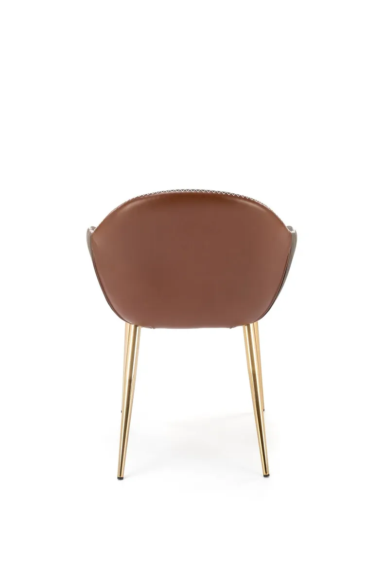 Кухонний стілець HALMAR K304 темно-сірий/коричневий/золотистий хром фото №6
