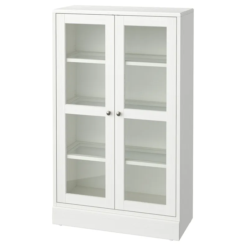 IKEA HAVSTA ХАВСТА, шафа зі склян дверцятами з цоколем, біле/прозоре скло, 81x37x134 см 095.346.54 фото №1