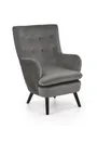Кресло мягкое HALMAR RAVEL серый/черный фото