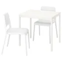 IKEA VANGSTA ВАНГСТА / TEODORES ТЕОДОРЕС, стол и 2 стула, белый / белый, 80 / 120 см 192.212.09 фото thumb №1