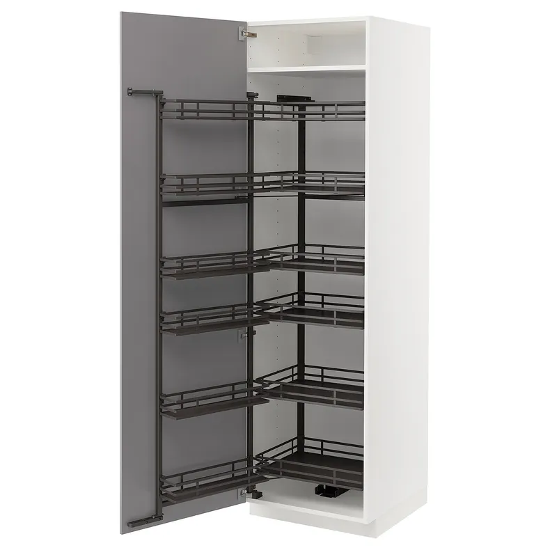 IKEA METOD МЕТОД, высокий шкаф с выдвижным модулем, белый / бодбинский серый, 60x60x200 см 994.719.49 фото №2