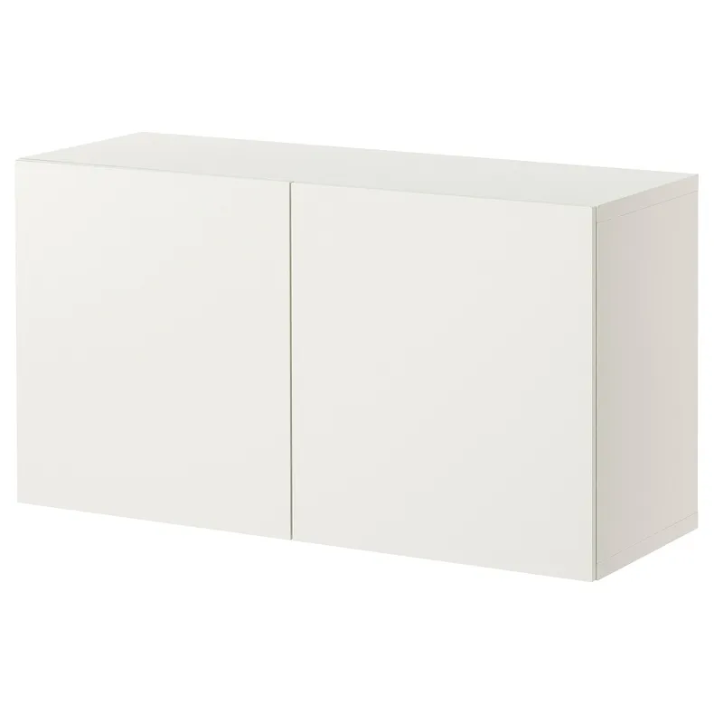 IKEA BESTÅ БЕСТО, настінна комбінація шаф, білий / ЛАППВІКЕН білий, 120x42x64 см 494.318.66 фото №1