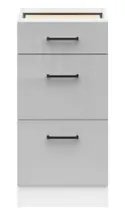 BRW Кухонный базовый шкаф Junona Line 40 см с ящиками светло-серый глянец, светло-серый глянец D3S/40/82_BBL-BI/JSZP фото thumb №1