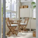 IKEA ASKHOLMEN АСКХОЛЬМЕН, стіл+2 складані стільці, вуличний, темно-коричневий / синій кльосан, 60x62 см 795.299.46 фото thumb №2