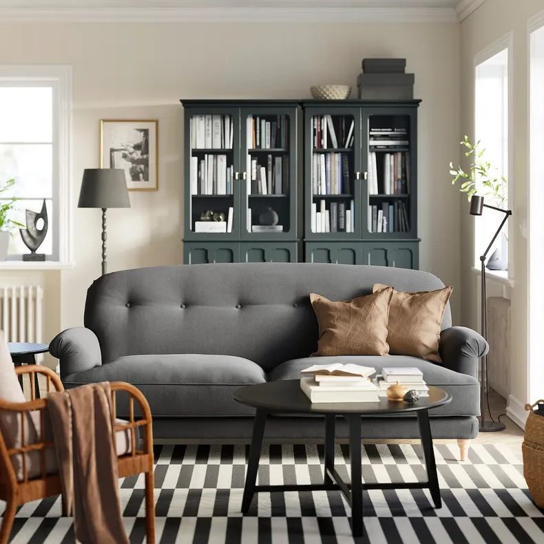 IKEA ESSEBODA ЕССЕБОДА, 3-місний диван, ТАЛЛЬМЮРА / класичний сірий береза 694.435.14 фото №2
