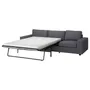 IKEA VIMLE ВІМЛЕ, 3-місний диван-ліжко, з широкими підлокітниками / Gunnared середньо-сірий 995.452.57 фото