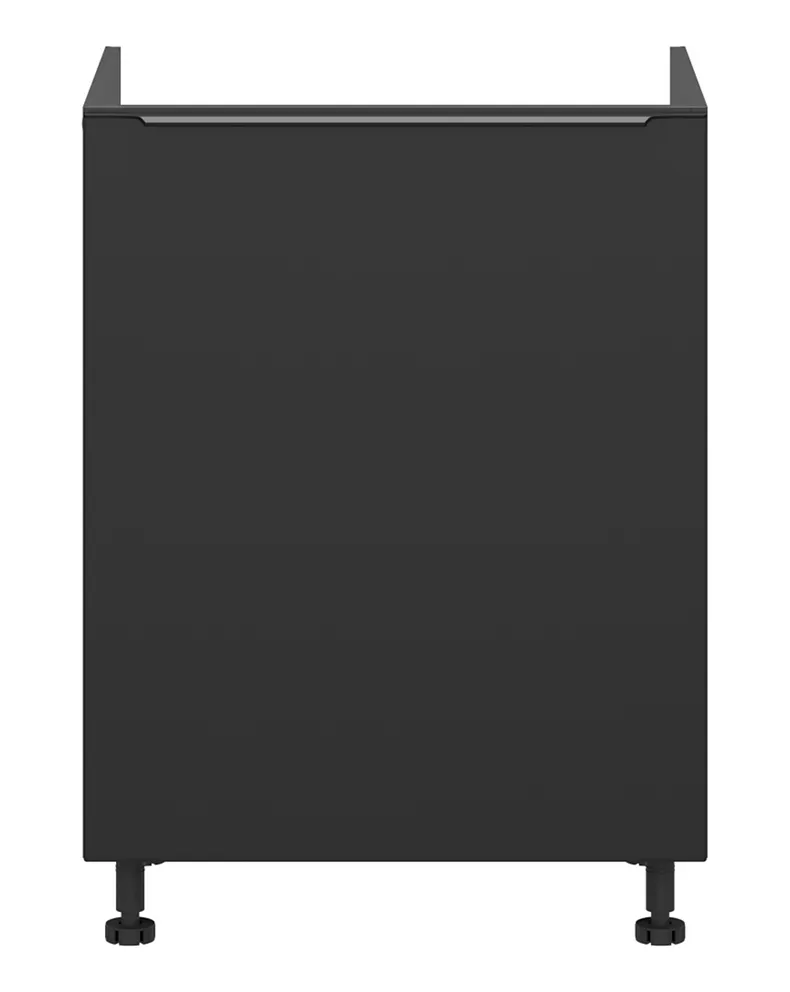 BRW Тумба для кухонної мийки Sole L6 60 см ліва чорна матова, чорний/чорний матовий FM_DK_60/82_L-CA/CAM фото №1