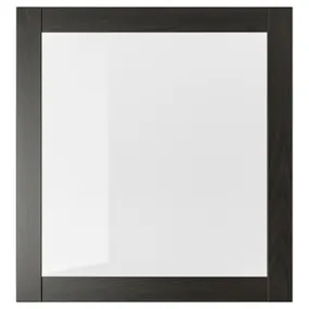 IKEA SINDVIK СИНДВИК, стеклянная дверь, черно-коричневый / прозрачное стекло, 60x64 см 002.963.13 фото