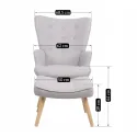 Крісло м'яке з підставкою для ніг MEBEL ELITE LOZANO 2 Velvet, тканина: сірий фото thumb №14