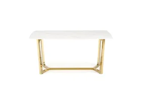 Стол HALMAR CLEMENTE 160х90 см, белый мрамор, ножки - золото фото