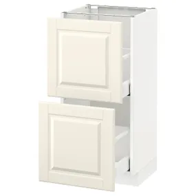 IKEA METOD МЕТОД / MAXIMERA МАКСИМЕРА, напольный шкаф с 2 ящиками, белый / бодбинские сливки, 40x37 см 590.514.03 фото