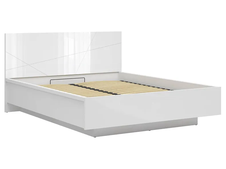 BRW Ліжко двоспальне з підйомним механізмом BRW FORN 160х200 см, білий глянцевий LOZ/160/B-BIP фото №1