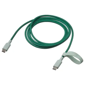 IKEA LILLHULT ЛІЛЛЬХУЛЬТ, кабель USB-C–USB-C, зелений, 1.5 m 005.810.94 фото