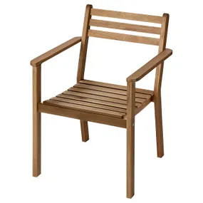 IKEA ASKHOLMEN АСКХОЛЬМЕН, крісло з підлокітниками, вуличне, темно-коричневий 505.356.84 фото
