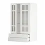 IKEA METOD МЕТОД / MAXIMERA МАКСИМЕРА, навесной шкаф / 2 стекл двери / 2 ящика, белый / Стенсунд белый, 60x100 см 294.605.34 фото
