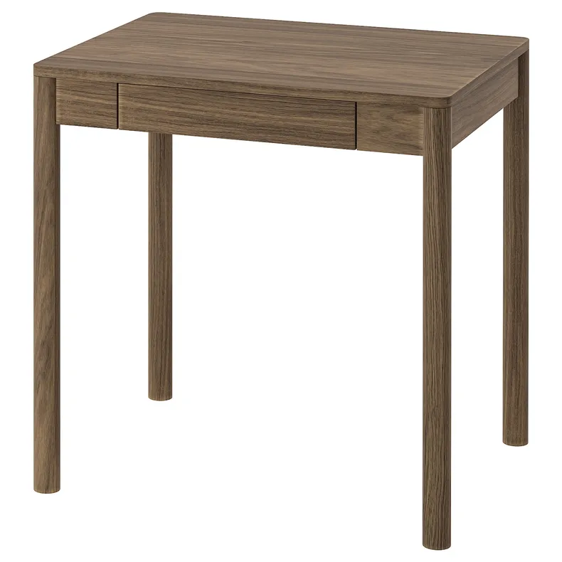 IKEA TONSTAD ТОНСТАД, письмовий стіл, шпон з мореного дуба коричневого кольору, 75x60 см 105.382.03 фото №1
