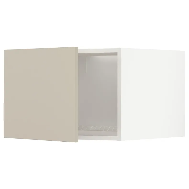 IKEA METOD МЕТОД, верхня шафа для холодильн / мороз кам, білий / хавсторпський бежевий, 60x40 см 394.585.64 фото №1