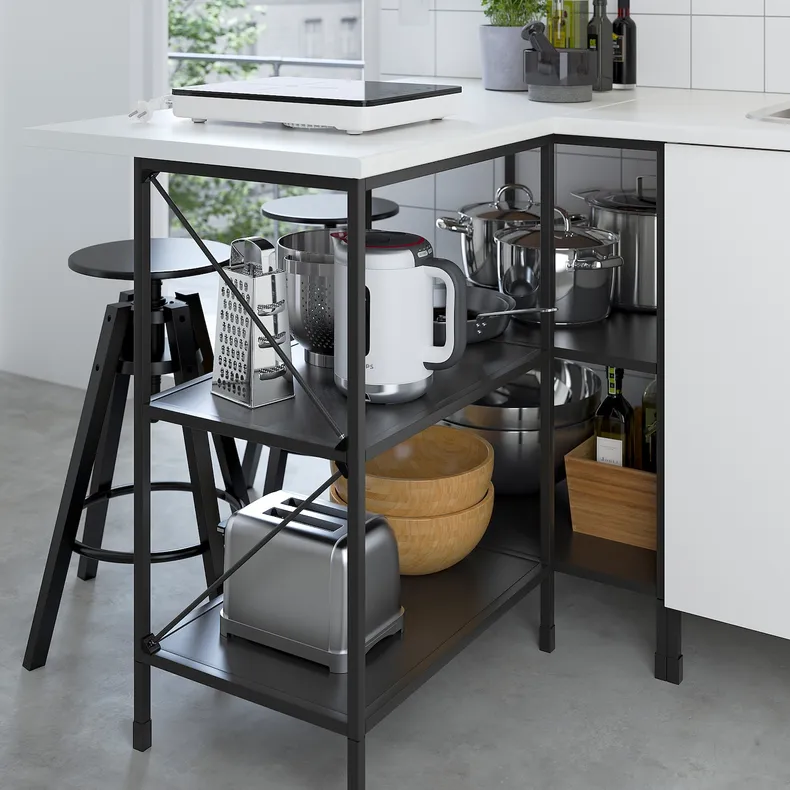 IKEA ENHET ЕНХЕТ, кутова кухня, антрацит / білий 693.382.35 фото №10