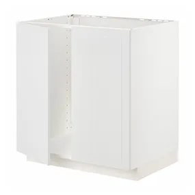 IKEA METOD МЕТОД, напольный шкаф для мойки+2 двери, белый / Стенсунд белый, 80x60 см 794.672.03 фото