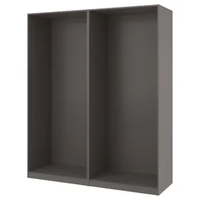 IKEA PAX ПАКС, 2 каркаси гардероба, темно-сірий, 200x58x236 см 794.321.81 фото