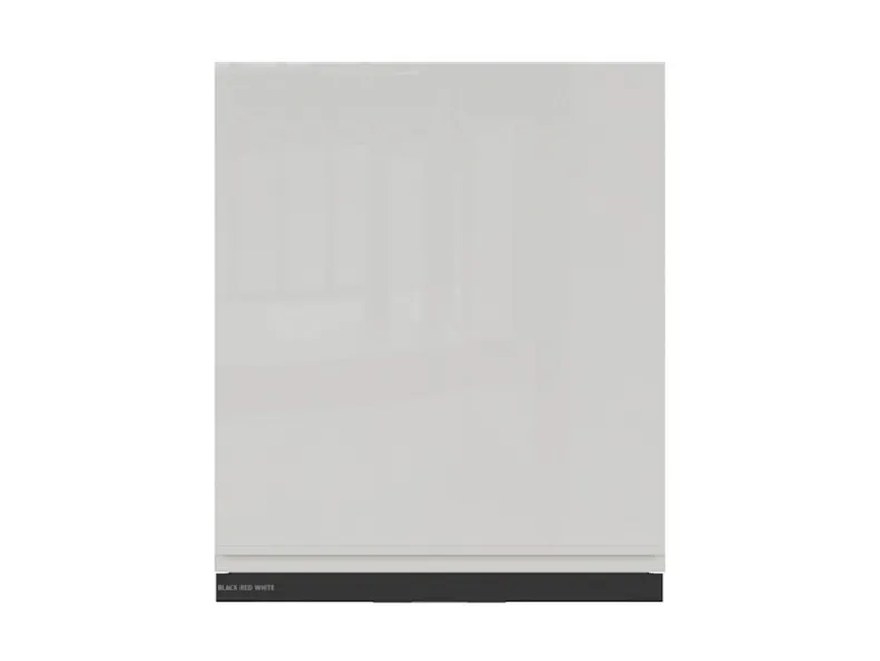 BRW Верхня кухонна шафа 60 см з витяжкою права світло-сірий глянець, альпійський білий/світло-сірий глянець FH_GOO_60/68_P_FL_BRW-BAL/XRAL7047/CA фото №1