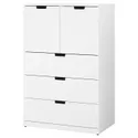 IKEA NORDLI НОРДЛИ, комод с 5 ящиками, белый, 80x122 см 292.765.50 фото thumb №1