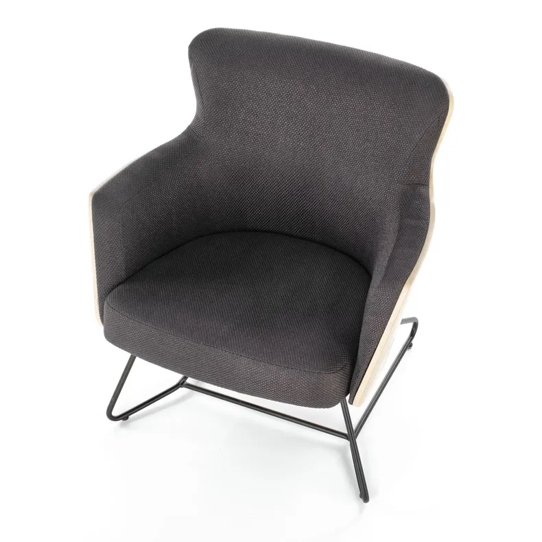 Мягкое кресло HALMAR CHILLOUT серый/натуральный дуб/черный фото №2
