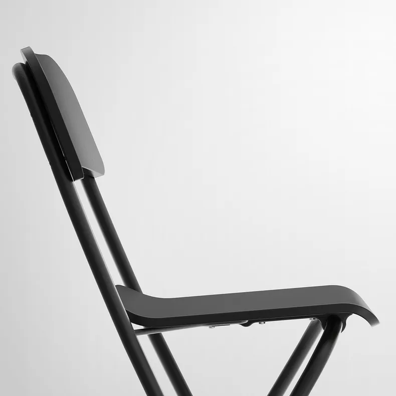 IKEA FRANKLIN ФРАНКЛІН, барний стілець зі спинкою, складан, чорний / чорний, 63 см 504.064.65 фото №5