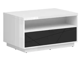 Стол журнальный деревянный BRW FORN 48.5х60х90 см, белый глянцевый / черный матовый LAW1S-BIP/CAM фото