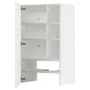 IKEA METOD МЕТОД, настінн шаф д / витяжки з полиц / дверц, білий / Ringhult світло-сірий, 60x100 см 495.042.21 фото