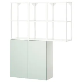 IKEA ENHET ЕНХЕТ, шафа, білий / блідо-сіро-зелений, 120x32x150 см 695.481.20 фото