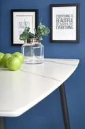 Кухонный стол HALMAR MARCO 120x70 см белый мрамор/черный фото thumb №5