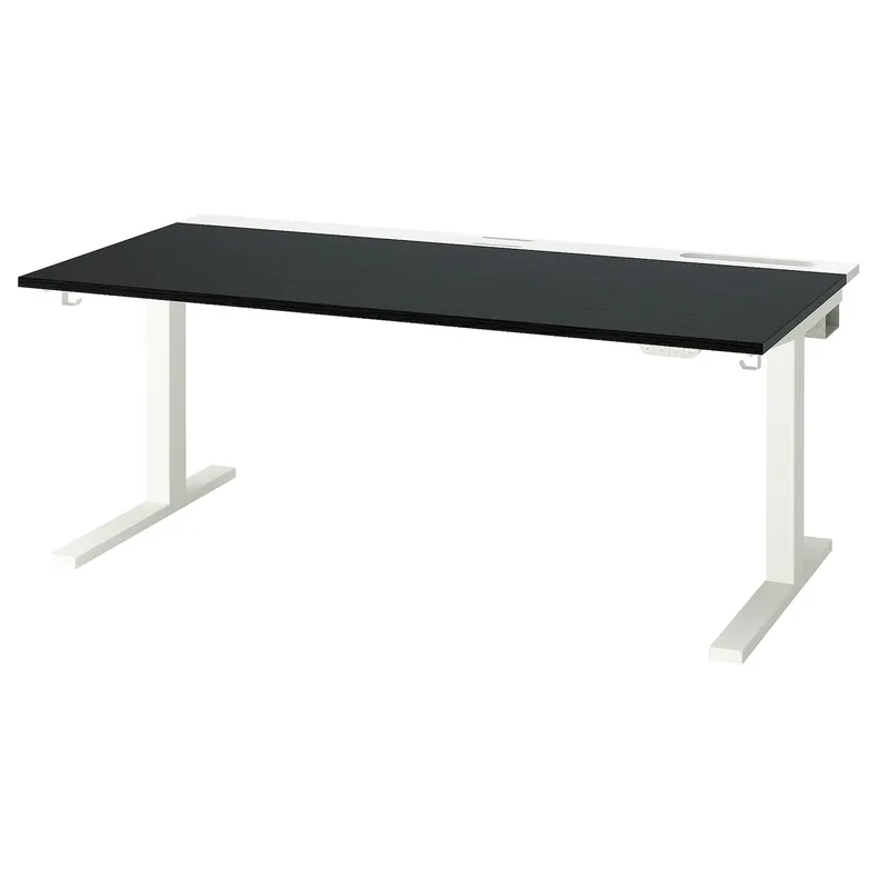 IKEA MITTZON МІТТЗОН, стіл регульований, електричний ОКЛ попелястий чорний / білий, 160x80 см 395.302.30 фото №2
