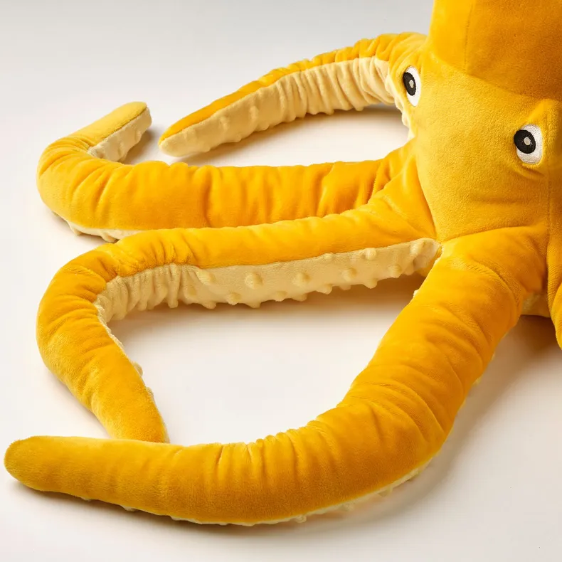IKEA BLÅVINGAD БЛОВІНГАД, іграшка м’яка, восьминіг/жовтий, 50 см 205.221.07 фото №6