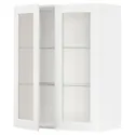 IKEA METOD МЕТОД, навесной шкаф / полки / 2стеклян двери, белый Энкёпинг / белая имитация дерева, 80x100 см 594.734.79 фото thumb №1
