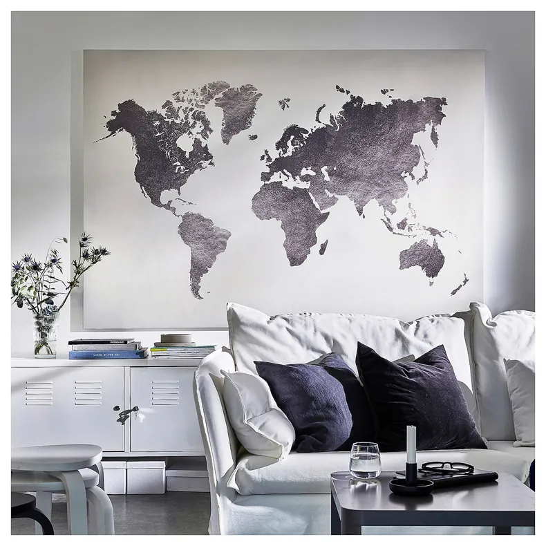 IKEA BJÖRKSTA БЬЁРКСТА, картина с рамой, мир / серебро, 200x140 см 095.089.47 фото №3