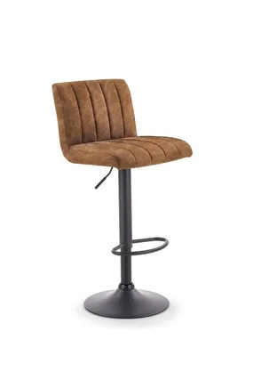 Барний стілець HALMAR H89, ніжка - чорна, оббивка - коричнева фото