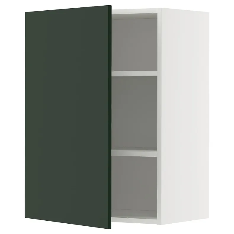 IKEA METOD МЕТОД, навесной шкаф с полками, белый/Гавсторп темно-зеленый, 60x80 см 395.567.53 фото №1