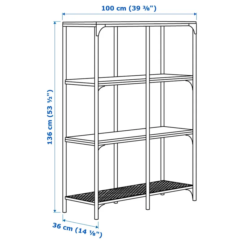 IKEA FJÄLLBO ФЬЕЛЛЬБО, стеллаж, черный, 100x136 см 703.392.91 фото №9