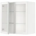 IKEA METOD МЕТОД, настінна шафа, полиці / 2 склх дверц, білий / ХЕЙСТА біле прозоре скло, 80x80 см 894.905.66 фото thumb №1