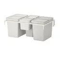 IKEA HÅLLBAR ХОЛЛБАР, решение для сортировки мусора, для кухонных ящиков METOD / светло-серый, 57 l 993.096.94 фото thumb №1