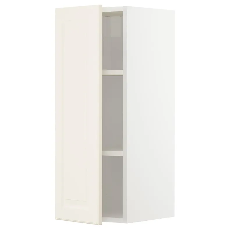 IKEA METOD МЕТОД, шафа навісна із полицями, білий / БУДБІН кремово-білий, 30x80 см 194.654.81 фото №1