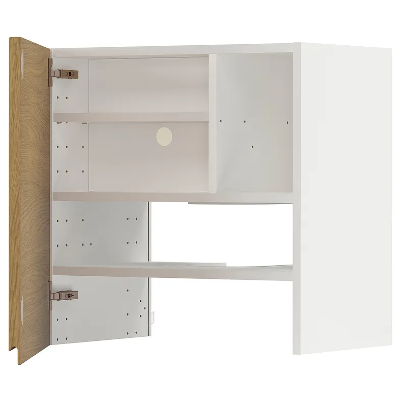 IKEA METOD МЕТОД, навесной шкаф д / вытяжки / полка / дверь, белый / Воксторп имит. дуб, 60x60 см 695.390.69 фото №1