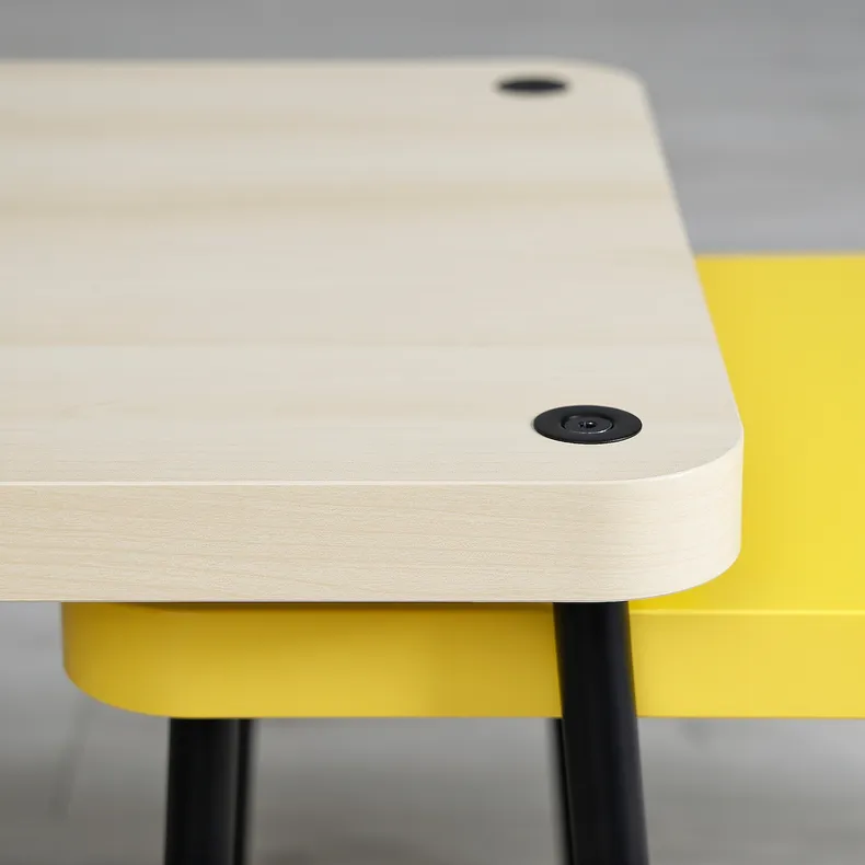 IKEA SONHULT СОНХУЛЬТ, комплект столів, 2 шт, жовтий/під березу 505.785.55 фото №3