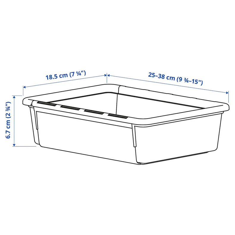 IKEA KACKLA, выдвижной контейнер, белый, 25-38x19 см 706.020.50 фото №8