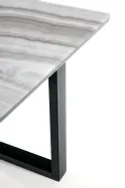 Обідній стіл розкладний HALMAR MARLEY 160-200x90 см, стільниця - білий мармур / попелясто-сірий, ніжки - чорні фото thumb №9
