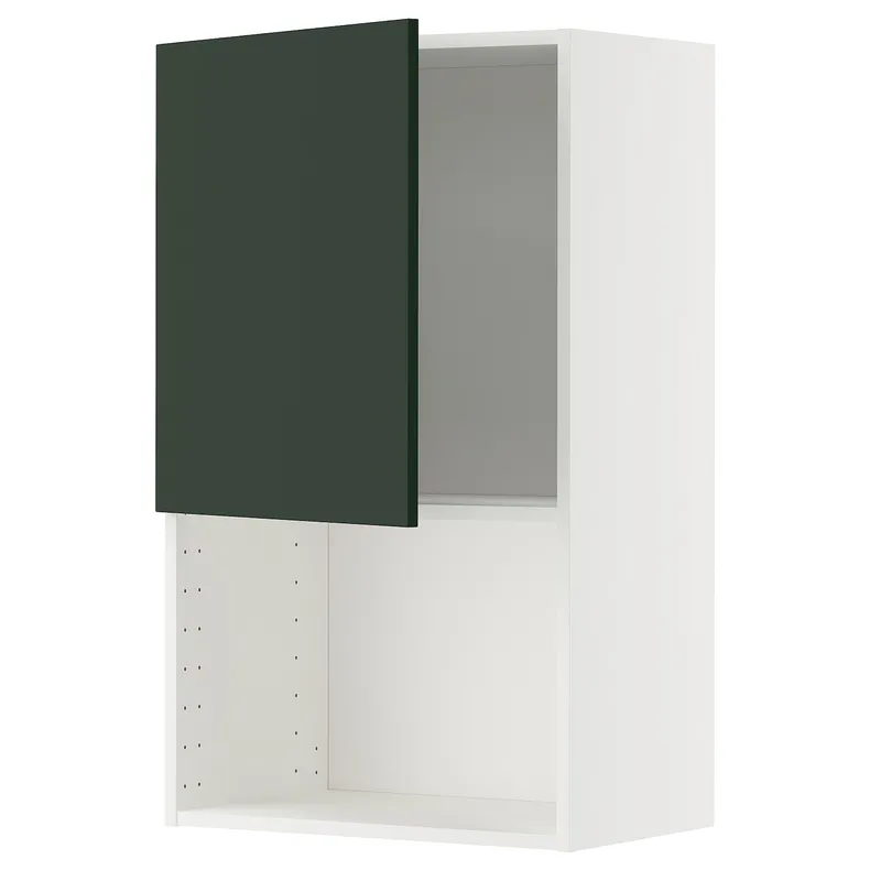 IKEA METOD МЕТОД, навесной шкаф для СВЧ-печи, белый/Гавсторп темно-зеленый, 60x100 см 195.565.89 фото №1