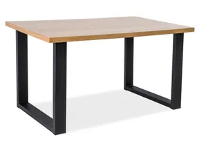Стол обеденный SIGNAL UMBERTO, дуб / чёрный, 90x180 фото